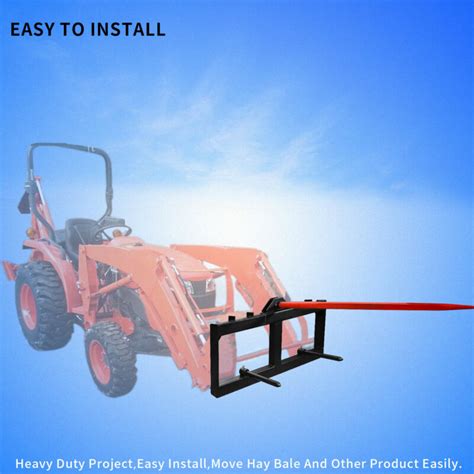 skid steer hay baler|quick attach hay bale spear.